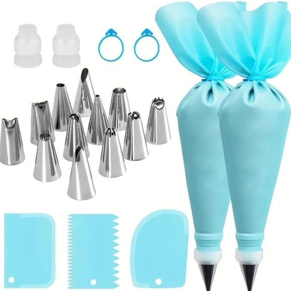 Other - 🆕️ 21 Pc. Cake Decorating Piping Bags & Tips Set, Blue